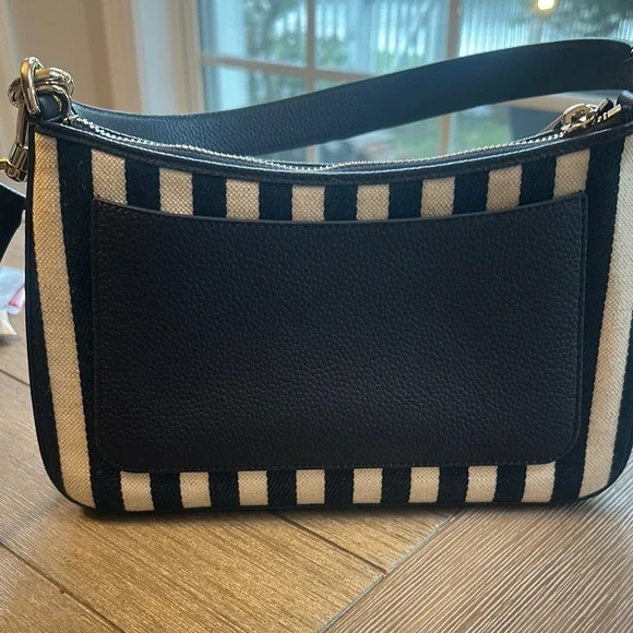 Kate Spade Black and White Striped Shoulder Bag - Picture 3 of 7